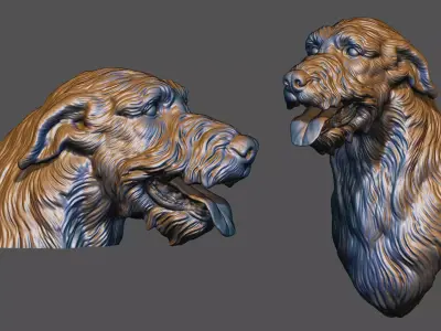 Irish wolfhound bust 3D print model
