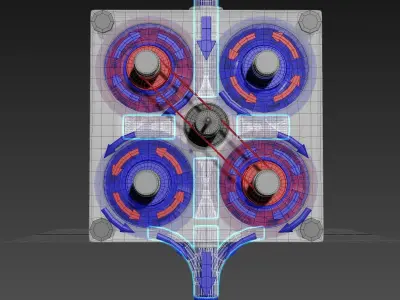 Quadro Tesla Turbine - Engine V1 - Concept 3D model