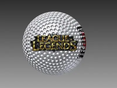 golf club ball and tee Free 3D model