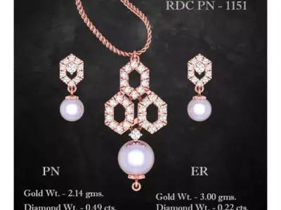 Pendant Earrings combo - 1151 3D print model