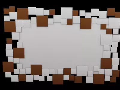 Mirror Geometrical Furniture Design Low-poly 3D model