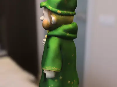 Lucky Clover Bearded Low-poly 3D model