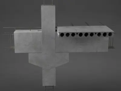 Construction detail 01 beam column connection 3D model