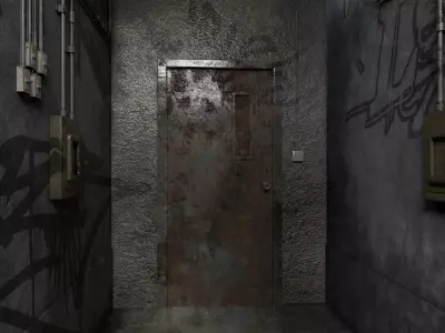 The old  Horror Room 4 Low-poly 3D model