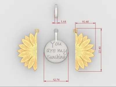 Sunflower Pendant  3D print model