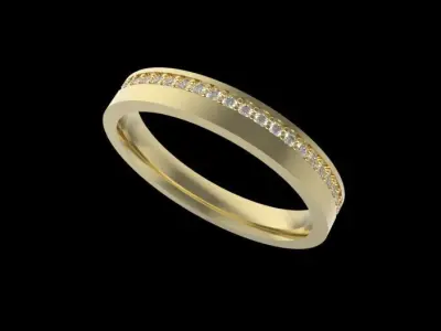 Diamond Eternity Wedding Ring 3D print model
