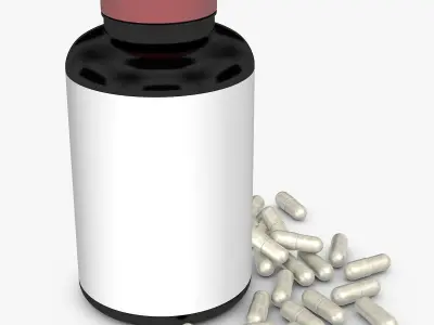 Medicine Container With Pills 3D model