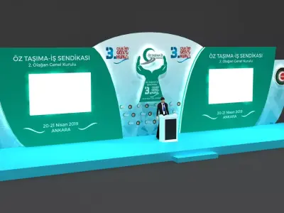 Ceremony Stage Decor 090 3D model