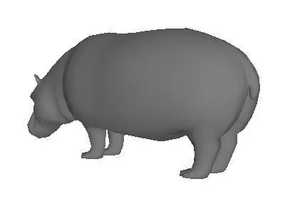 Low Poly Hippopotamus Low-poly 3D model