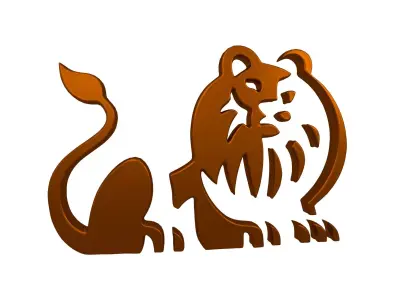 Lion Emblem v4 006 Low-poly 3D model