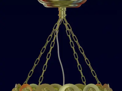 Moroccan Hanging Brass Lamp 3D model