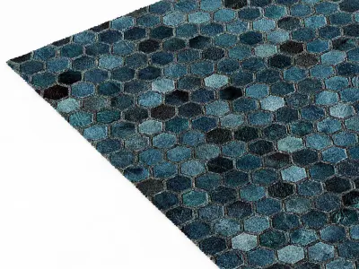 Restoration Hardware Hexa Hide Rug - Navy 3D model