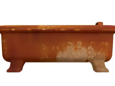 Rusty Enamel Planter Tub Low-poly 3D model
