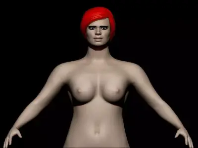 base mesh female  Low-poly 3D model