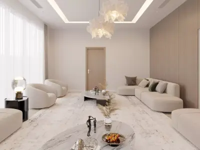 Modern Luxury Majlis Room Interior 3D model