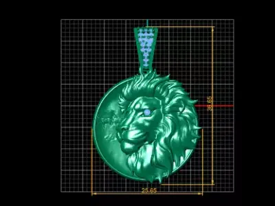 Majestic Lion Head Pendant 3D print model