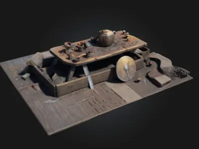 Medieval Feast Hall  Grand Banquets in a Bygone Era 3D model