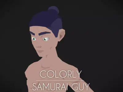 Colorly - Samurai Guy - Game Ready - Rigged - Customizable Low-poly 3D model