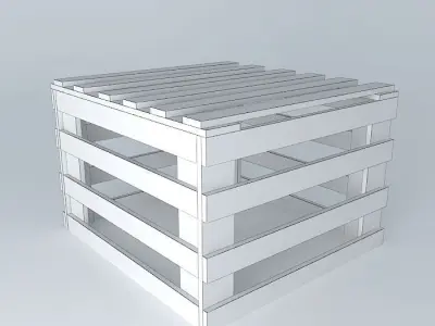 caixote-palets wooden crate Free 3D model