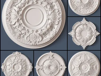10 Ceiling Medallions Collection  3D model
