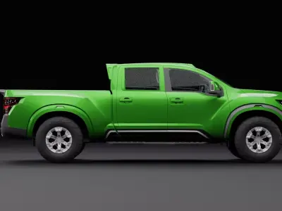 Nissan 4x4 Car Metallic Green Low-poly 3D model purchase