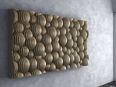 Parametric Wavy Wooden Wall Decor - 28 - CNC files for cutting 3D model