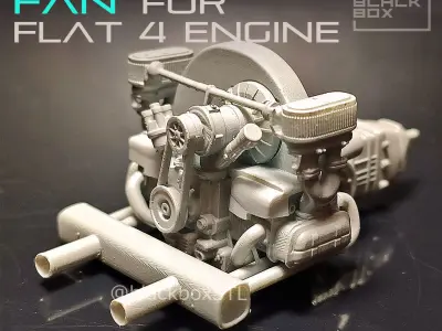 Rounded Fan set FOR FLAT 4 BASE ENGINE 1-24TH 3D print model