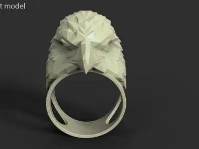 Eagle vol3 polygonal ring jewelry 3D print model