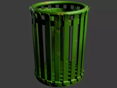 Outdoor Garbage Can Free low-poly 3D model