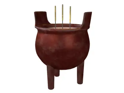 Cartoon Incense Burner v1 005 Low-poly 3D model