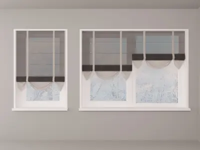 Tulle roman blind with soft bottom 3D model