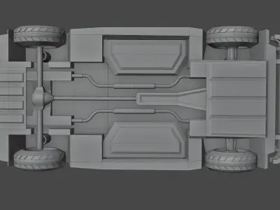 Blender Low poly game car Low-poly 3D model