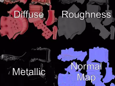 Elegant Burgundy Chaise model pack Low-poly 3D model