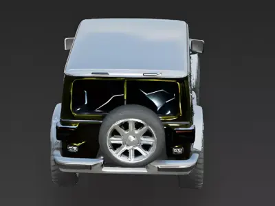 Flashy Liquid Chrome Custom Jeep 3D Model Low-poly 3D model