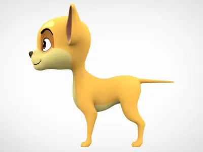 Golden Chihuahua Low-poly 3D model