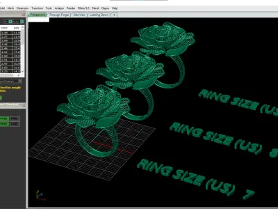 gold fusion flower ring 3D print model 3D print model