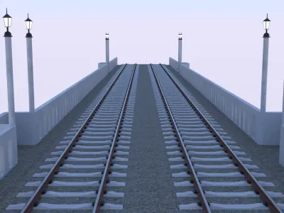 Railway viaduct PBR II 3D model