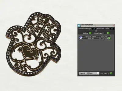 Hamsa pendant 3D print model