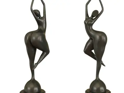 Female Sculpture Abstract 3d model Low-poly 3D model