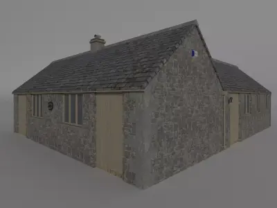 british uk cotswold stone house Low-poly 3D model Low-poly 3D model