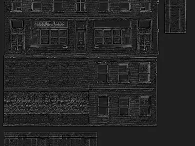 free model brick building with graffiti Free 3D model