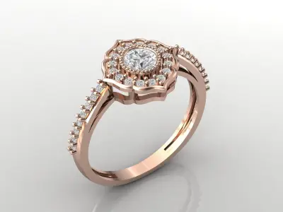 STL 3DM Print Ready Women Diamond Ring Lightweight Printable  3D print model 167