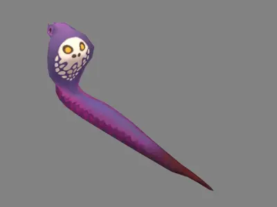 Cartoon Cobra - Purple Naja Low-poly 3D model