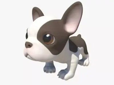 Puppy with Morphs 3D model