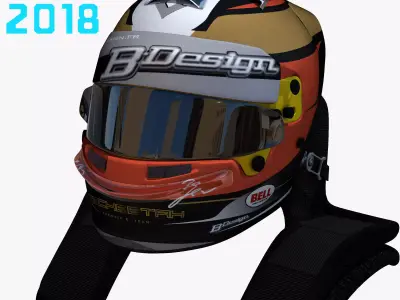Vergne helmet 2017 2018 Low-poly 3D model