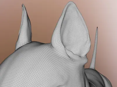 Bull terrier realystic dog cinematic Low-poly 3D model