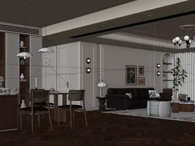 Medieval-style living room 3D model