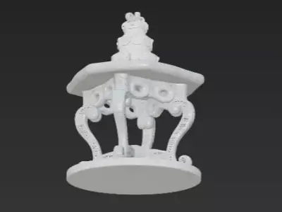 Cake and Coffee Cups Table Scene 3D print model