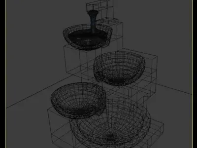water fountain 3d model Low-poly 3D model