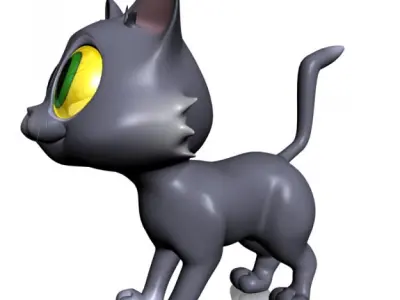 Baby Cat Rigged Low-poly 3D model